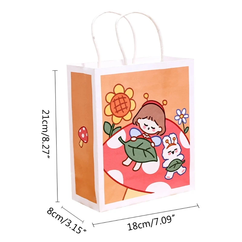 

2 Pcs Papers Gift Bags Set Christmas Prints Bags Goody Bags School Classrooms Party Favors Children's Supermarket Shopping bag