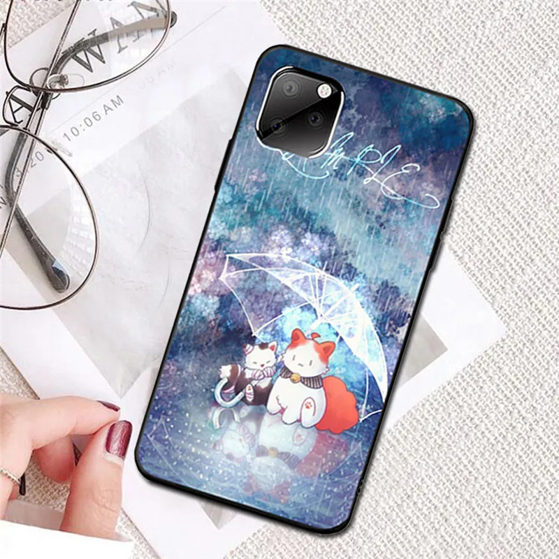 Чехол для Iphone11 Pro XR 11Pro Max 8 7P XS 6s силиконовый мягкий черный чехол с милым котом и