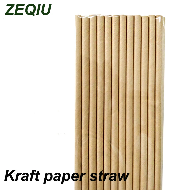 [100/200 шт] соломинки из крафт бумаги экологически чистые идеально подходят для
