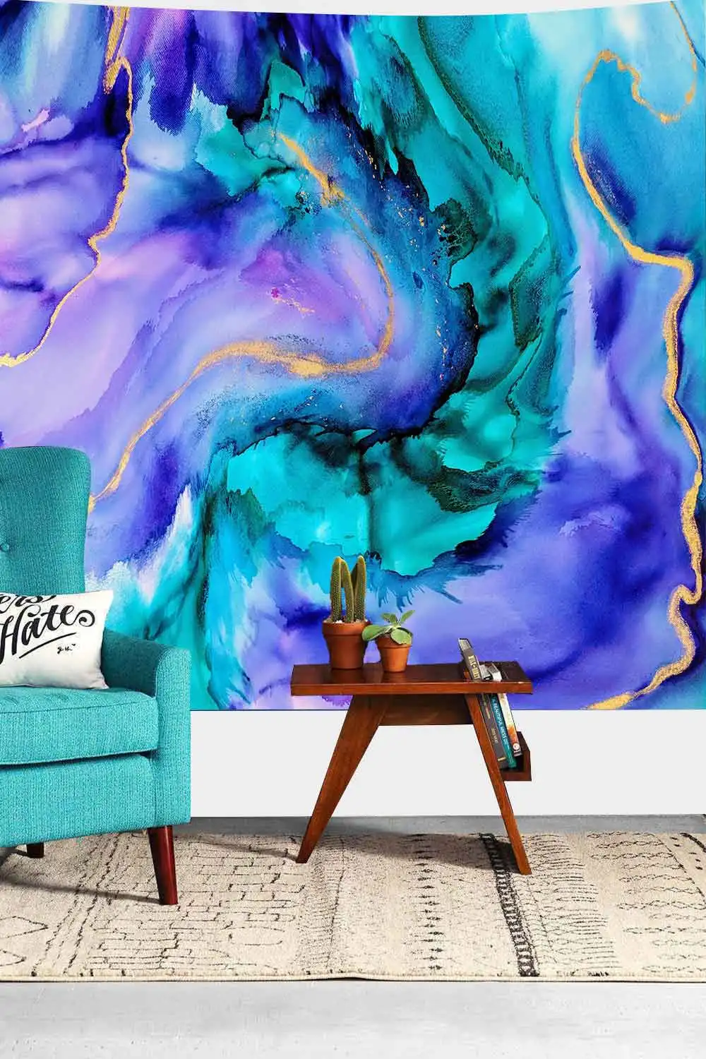 

Fantasy Marble Texture Tapestry Psychedelic Colorful Art Wall Hanging Tapestries for Living Room Home Decor Banner