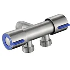 G12 304 треугольный клапан из нержавеющей стали с тремя направлениями, один в два выходных угловых клапана, моющий кран для туалета, смеситель Ggarden