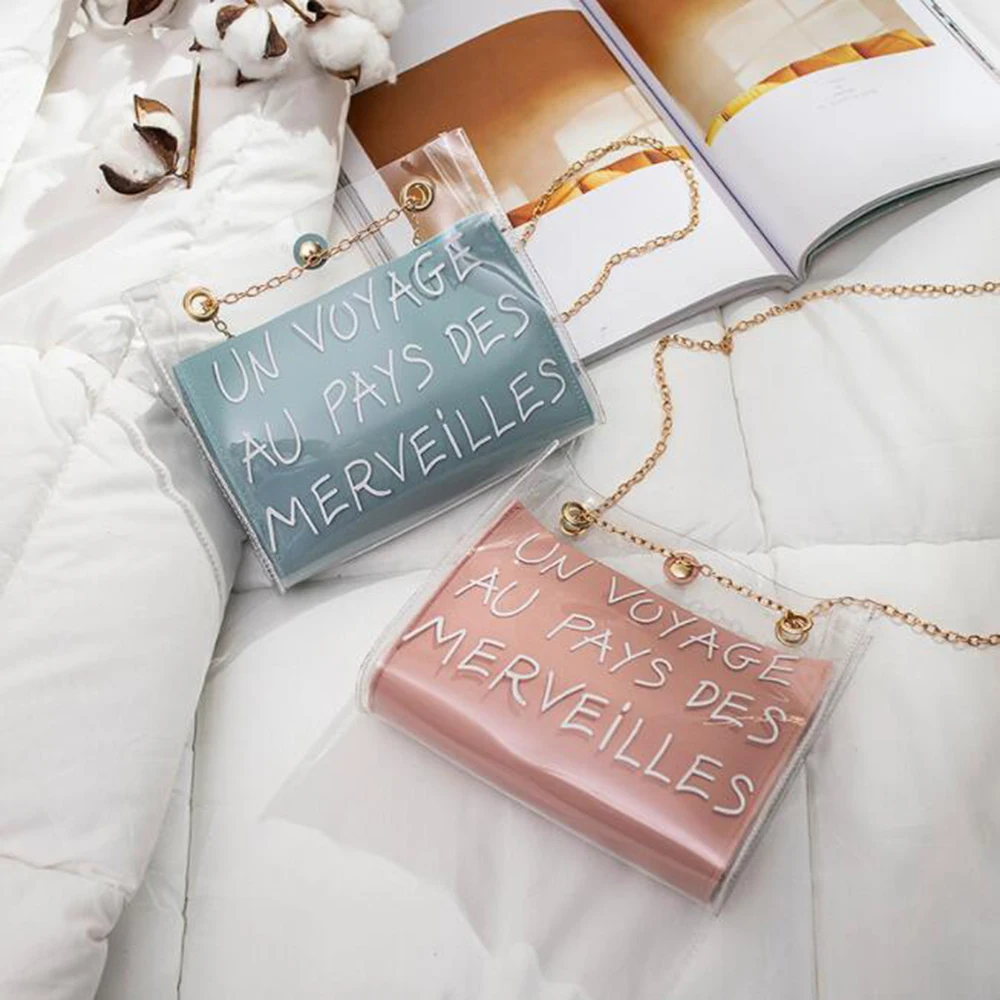 

2020 New Version Style Transparent Small Shoulder Bag Jelly Chain Crossbody Bags for Women Bucket Bag Casual Mobile Phone Packet