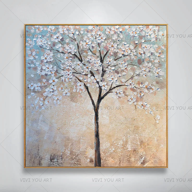

New hand-painted Modern Canvas on Oil Painting Flowers Painting Home living room Decor Wall Art unframed