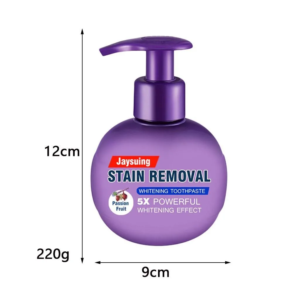 

Hot 220g Toothpaste Whitening Teeth Intensive Stain Removal Whitening Toothpaste Instant Brightify Natural Toothpaste Fruit