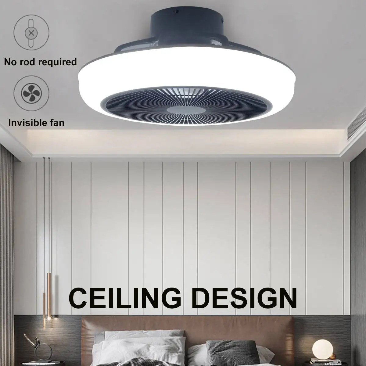 

48cm Dimmable Ceiling Fan with Led Light Modern LED Ceiling Fan Lamp 3Color Ceiling Fan Light Air Cooler Lamp App&Remote Control