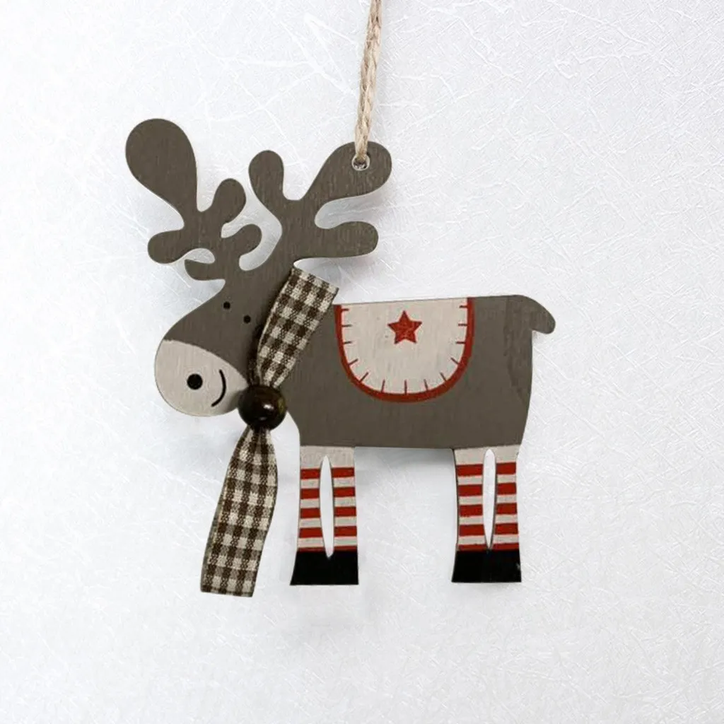 Лидер продаж подвеска в виде лося из дерева украшение для рождественской елки