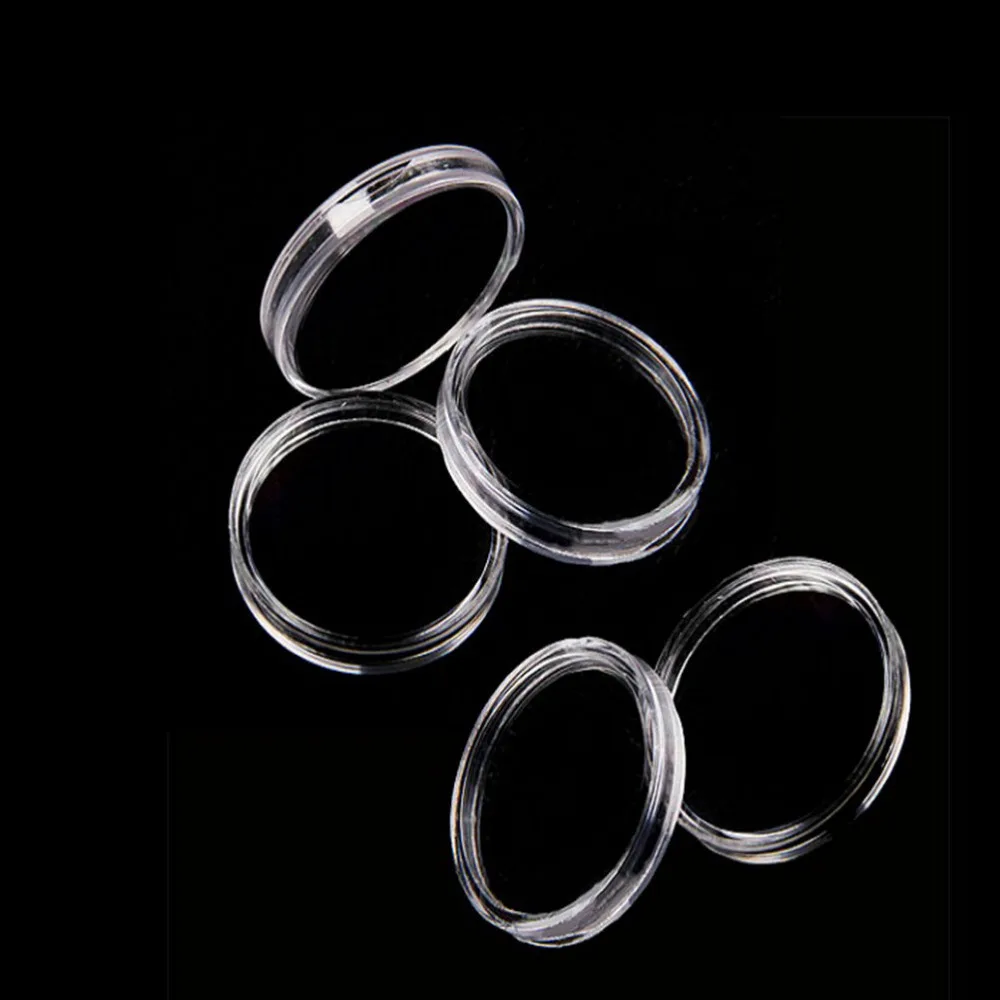 

10 Pcs/set Clear Round Plastic Cases Coin Storage Holder 30mm High Quality