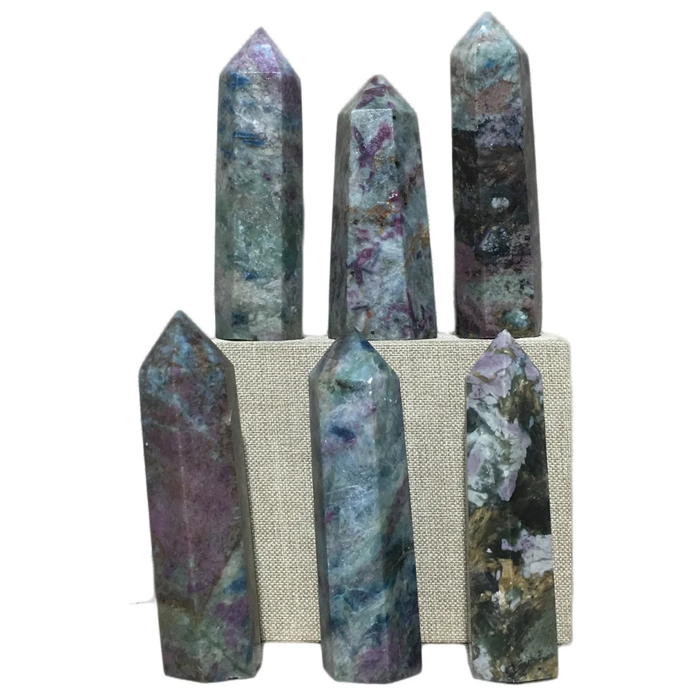 

Натуральные кристаллы рубина кианита, Кварцевая башня, украшение для дома, исцеляющий драгоценный камень фэн-шуй, стержень, колонна, обелис...