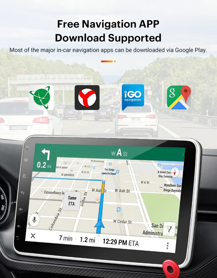 Автомобильный стереопроигрыватель AKAMATE 1Din Android FM Bluetooth Wi-Fi GPS 9 8 дюйма