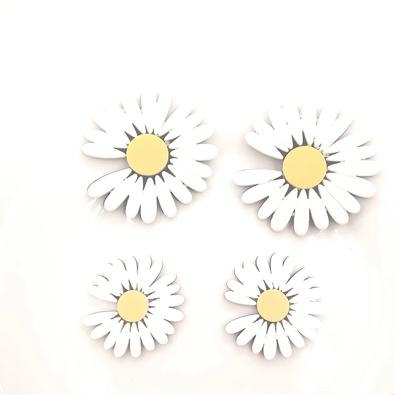 

10pcs/lot Acrylic small daisy pendant flower sun flower for jewelry DIY Scrapbooking Decorative Craft Making