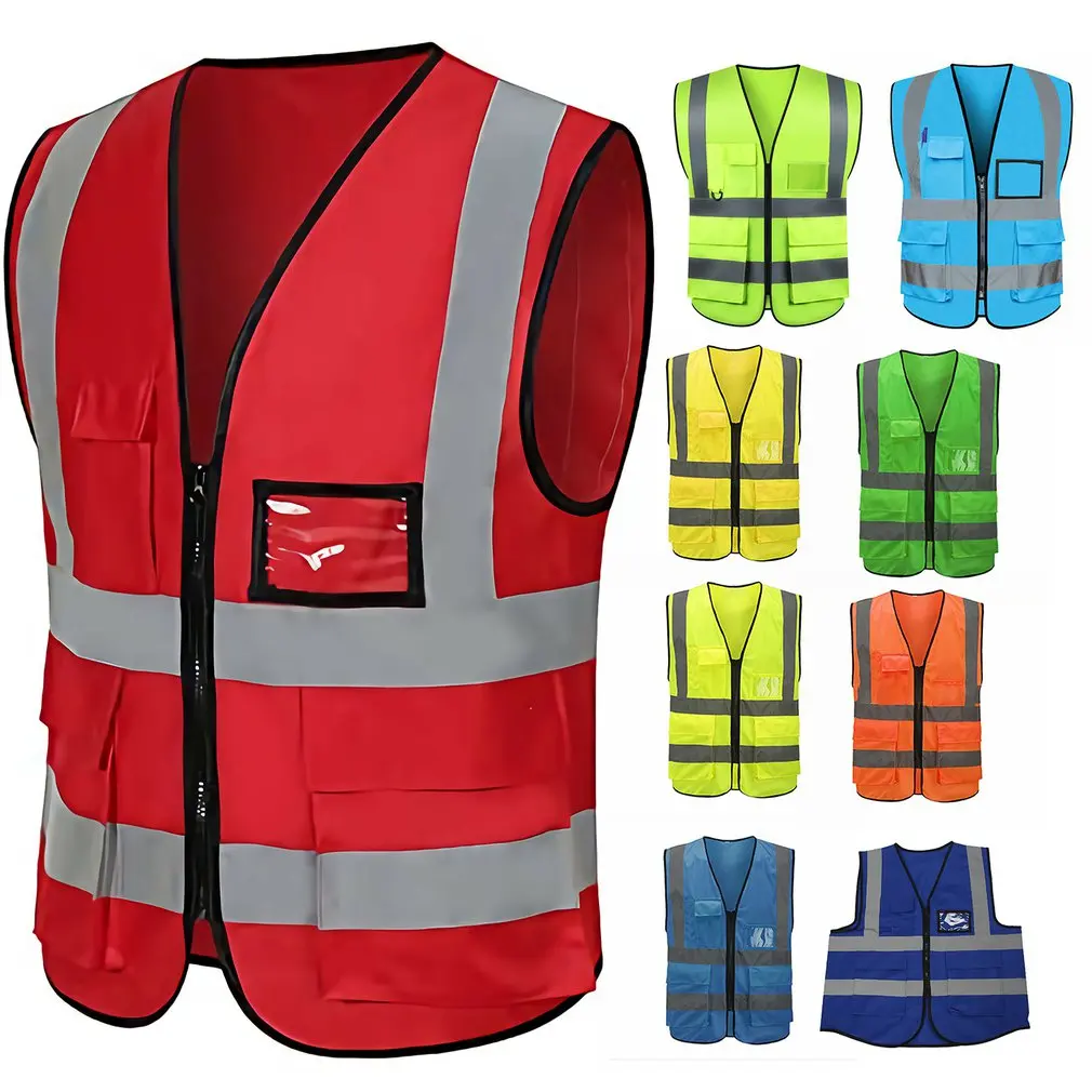 

High Visibility Safety Vest Protective Workwear Clothes With Reflective Strips Outdoor Transportation Work Vest