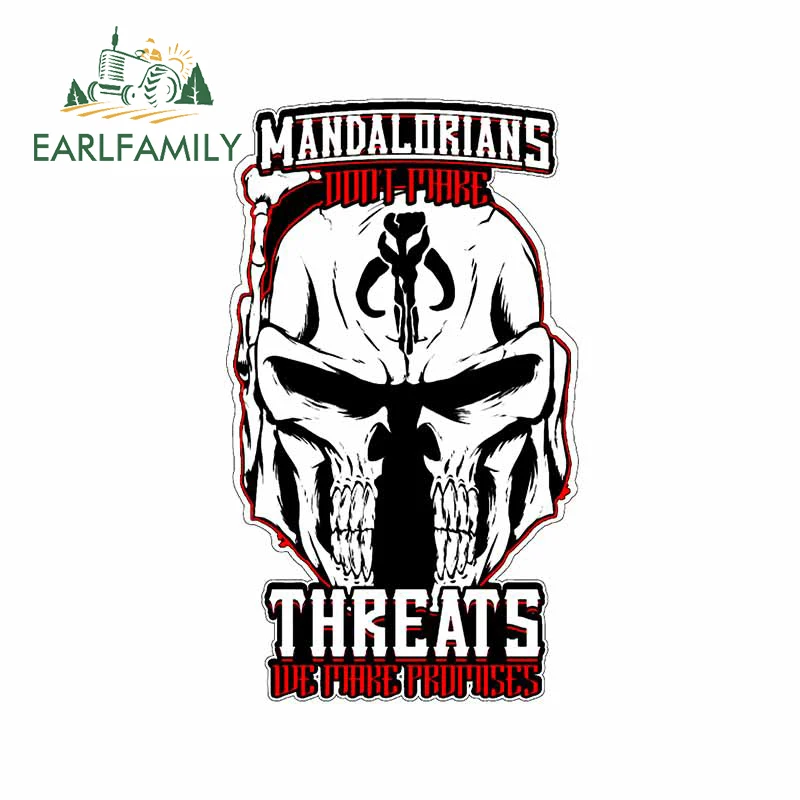 EARLFAMILY 13 см x 7 автомобильные наклейки для мандалорианов не создают угрозы череп