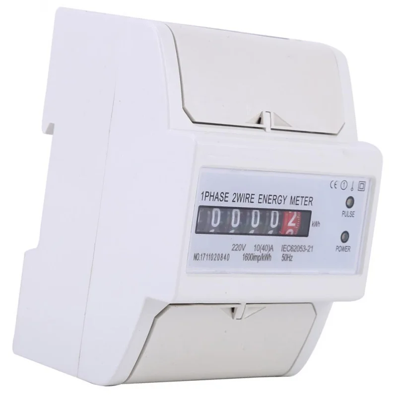 1 фаза 2 провода Din рейка электронный измеритель энергии в кВтч 10(40)
