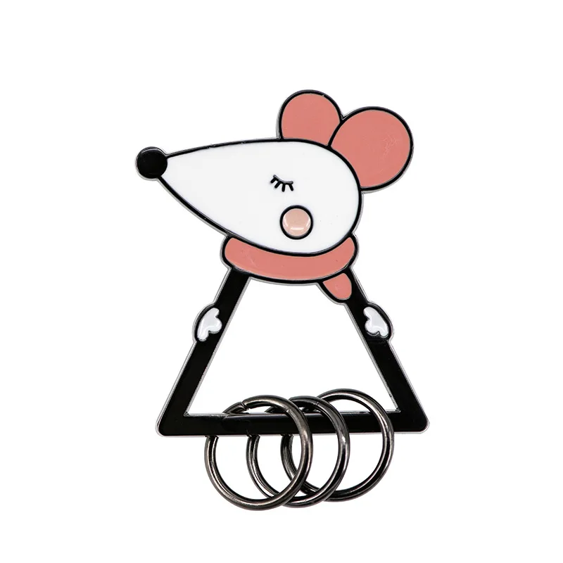 

Cute Cartoon Animal Crocodile Keychains Alloy Closed Eye Mouse Key Chain Bag Pendant Gift For a Friend Key Rings Zakka