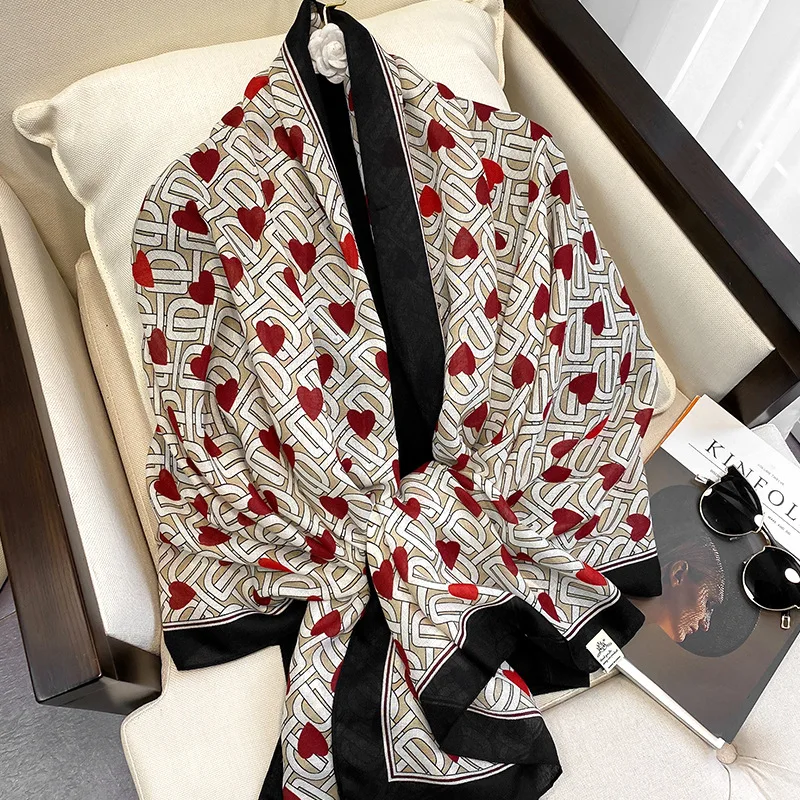 

Brand Designer Cotton Scarf High Quality Foulard Bandana Long Shawls Warps Winter Warm Scarves Pashmina Lady 2021 New