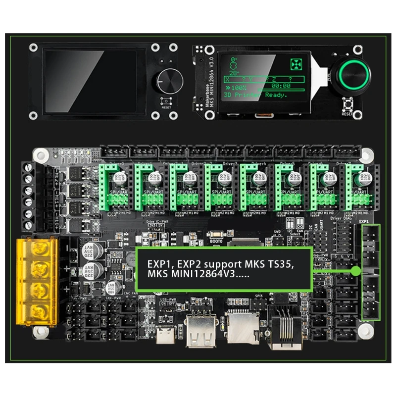 

2022 New New Upgrade 32-Bit Monster8 V1.0 Motherboard for 3D Printer Voron Support MKS-