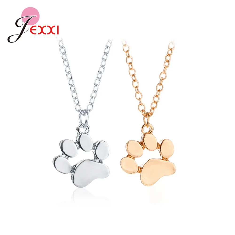 

Ожерелье женское из серебра 925 пробы с подвеской в виде лапы собаки