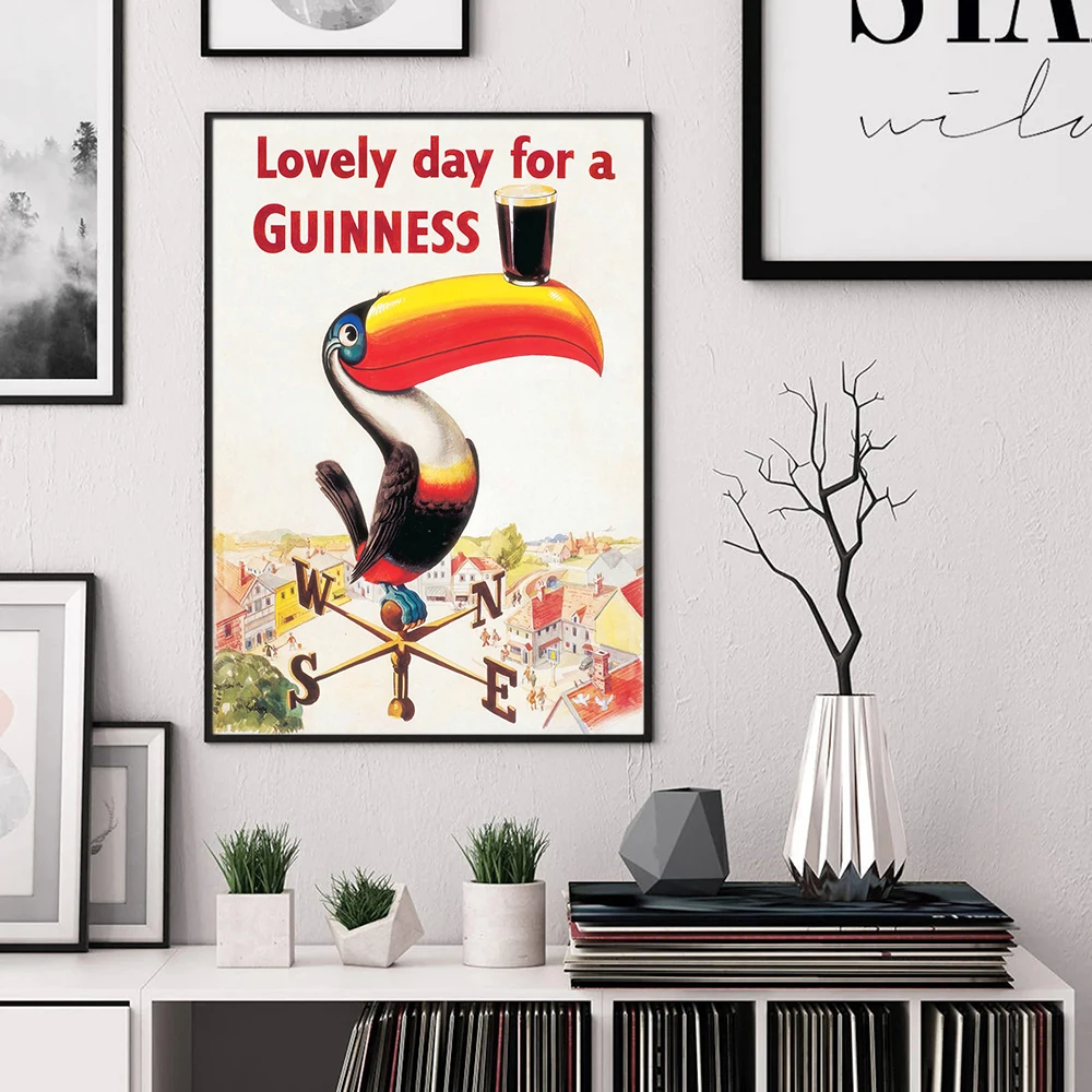 Винтажная картина на спиртовой основе постер с животными Картина холсте в стиле