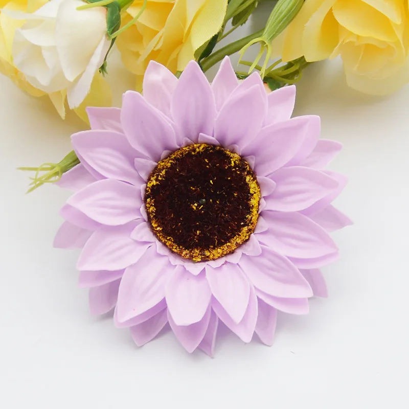 Ramo de flores de jab&oacute;n de simulaci&oacute;n con cabeza de girasol, caja de regalo, decoraci&oacute;n, colocaci&oacute;n, corona, 25 unids/lote-5