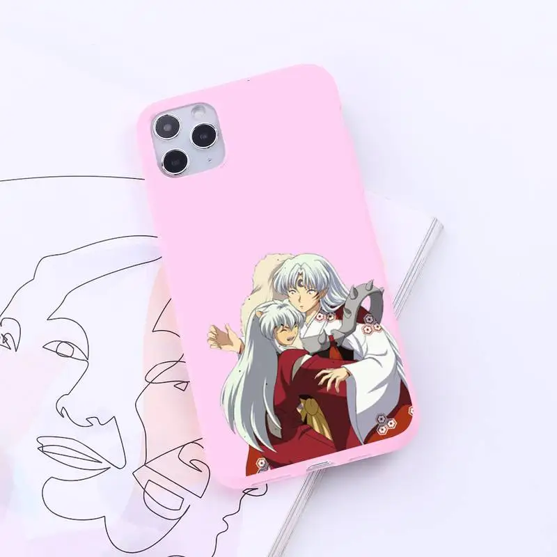 

Anime Inuyasha funny cute aesthetic Phone Case Candy Color for iPhone 6 7 8 11 12 s mini pro X XS XR MAX Plus