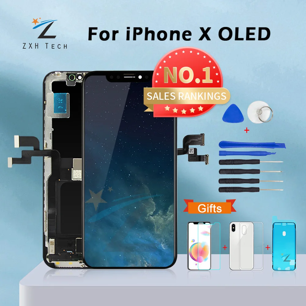 AAA+++ для iPhone X OLED с 3D сенсорным дигитайзером в сборе без битых пикселей ЖК-экран сменный дисплей для iPhone ЖК-дисплей с подарком