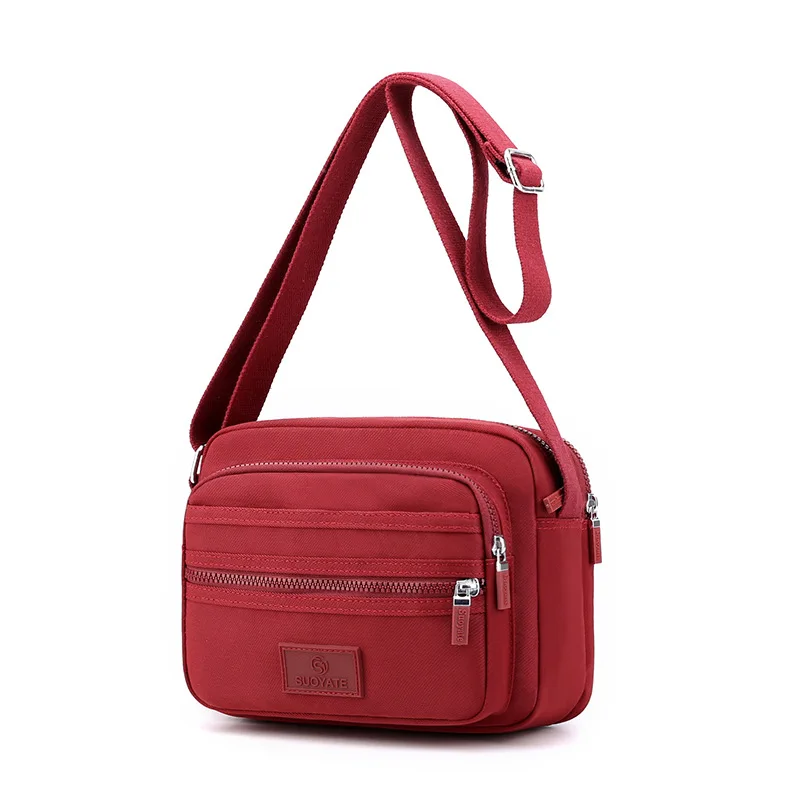 

5 Layers Woman Messenger Bag Waterproof Nylon Shoulder Bags Casual Zipper Ladies Handbag Travel Bolsas Women's Crossbody Bag