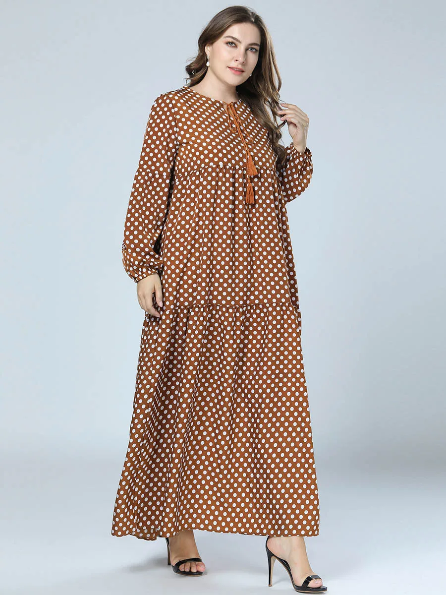 Женское длинное платье в мусульманском стиле свободное большого размера