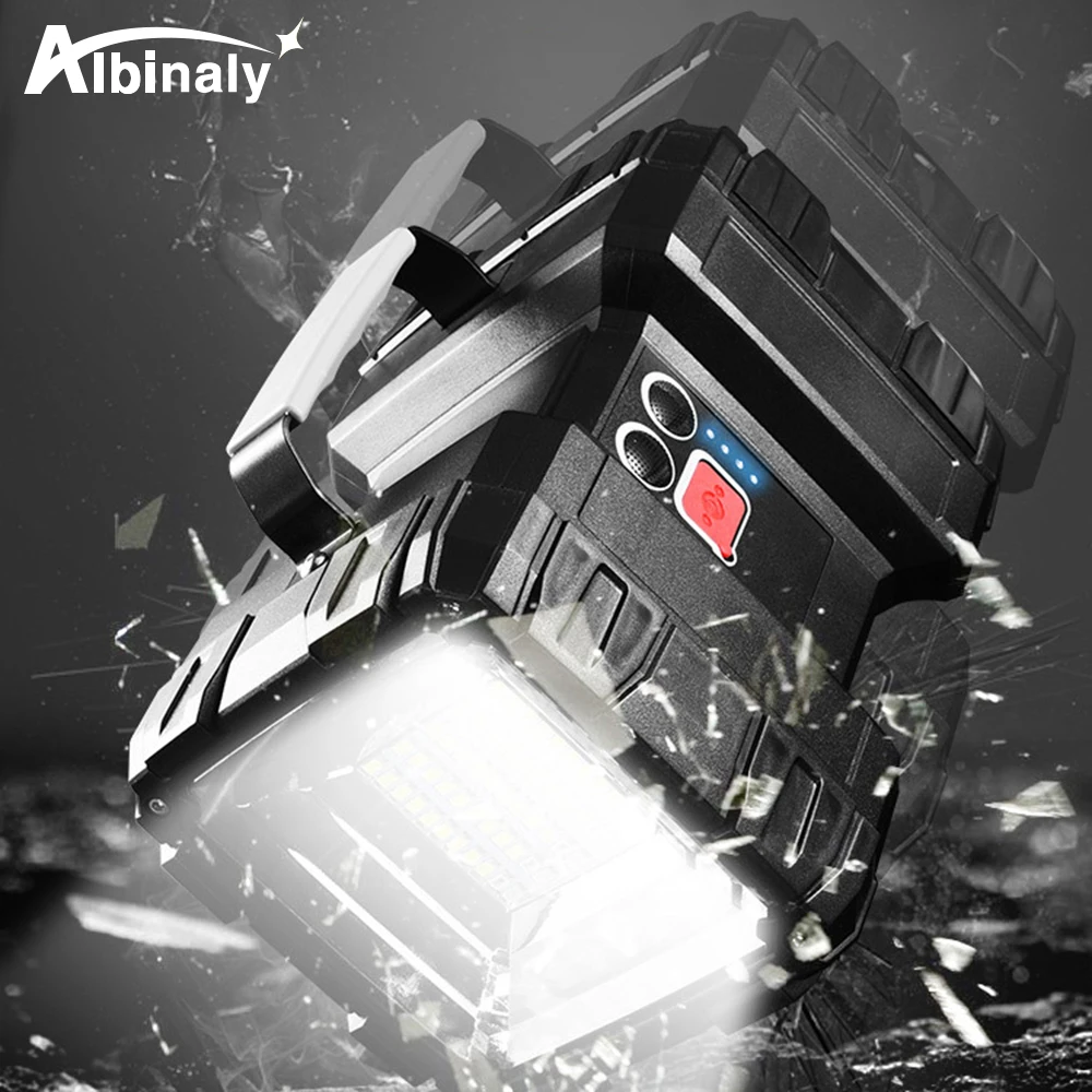 

Powerful LED Spotlight Super Bright XHP70.2 Flashlight USB Rechargeable Camping Lantern Waterproof Searchlight Warning Light
