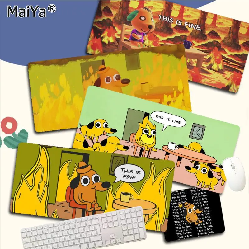 

This Is Fine Dog Fire My Favorite Gamer Play Mats Mousepad Size For Mouse Pad Keyboard Deak Mat For Cs Go LOL