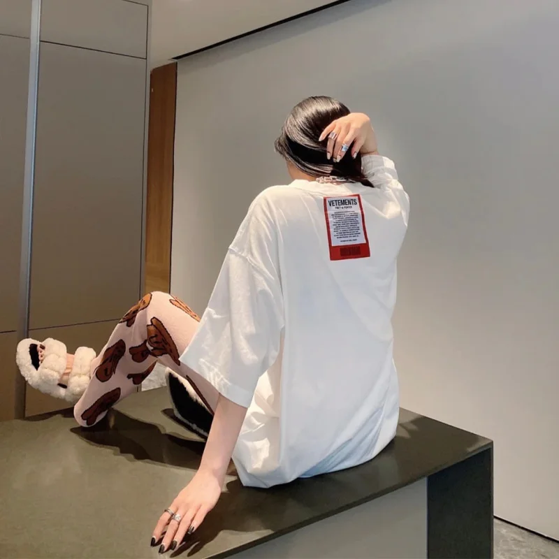 

2021 Famous Streetwear Brand VTM Letter Tee 100% 1:1 Cotton Oversized T-shirts Summer Clothes For Women/Men