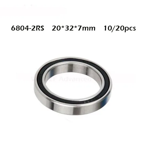 10/20 шт. высокое качество ABEC-1 6804 2RS 6804RS 6804-2RS 6804 RS 20x32x7 мм 20*32*7 мм двойной этиленового пропилен-каучука шариковый подшипник с глубоким жёлобом