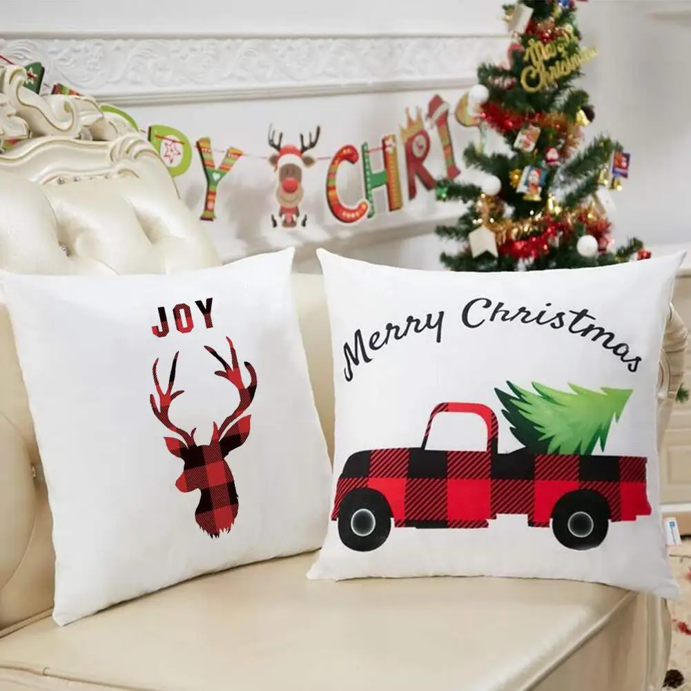 4 шт. Рождественская наволочка Подушка поясничная полиэстер персиковая кожа