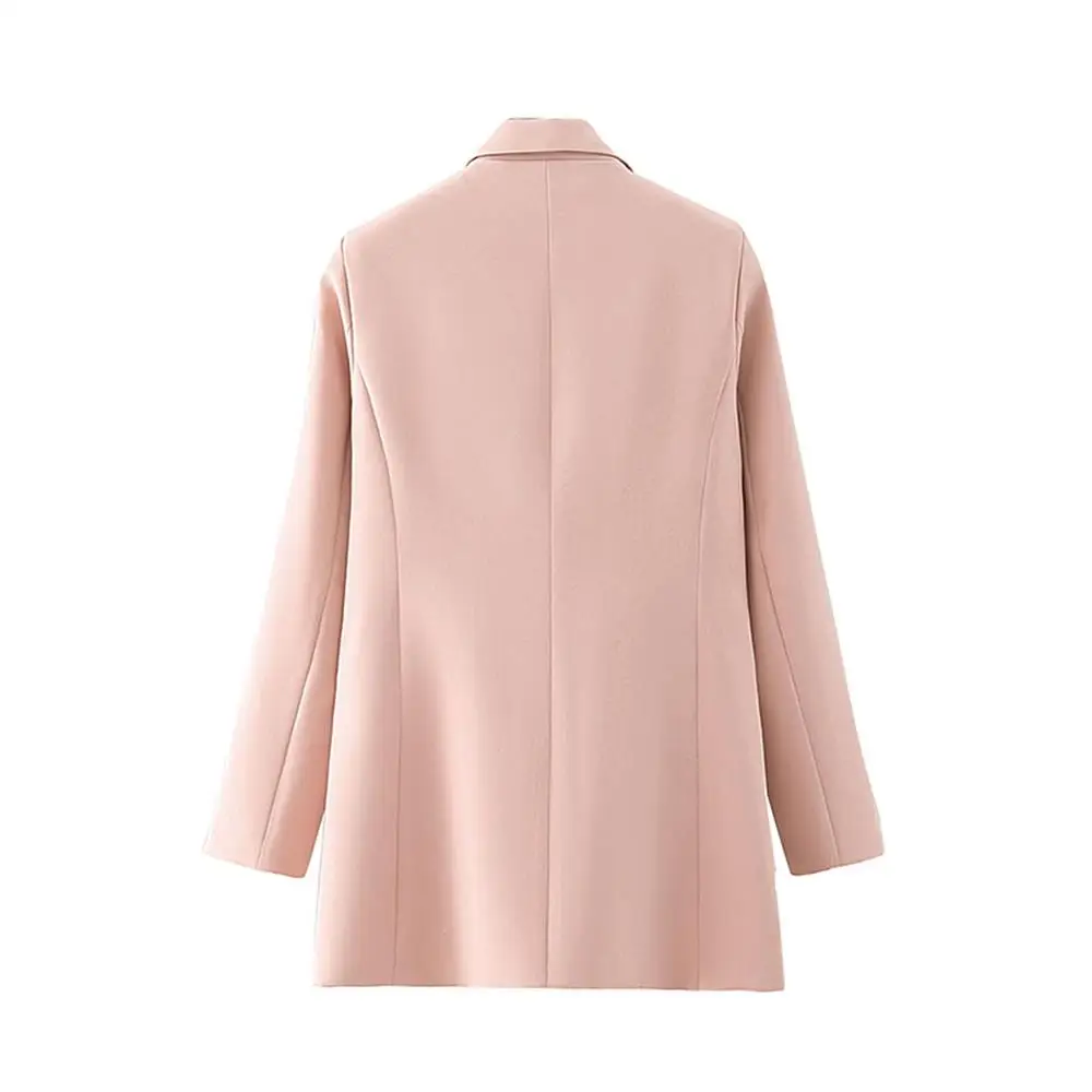 

2020 autumn new imitation pearl double-breasted temperament all-match casual suit jacket pink suit women