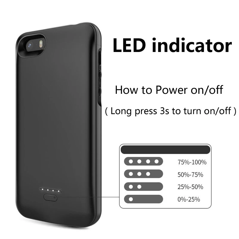 

Ultra Thin Battery Charger Case For iPhone 12 11 6 7 8 SE XS Max Charging Phone Power Cover Battery Case 5000/5500/6000/7000 mAh