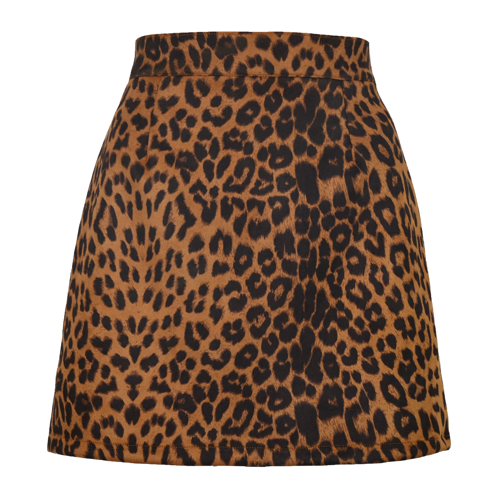 

Popular ins women's Suede buttock skirt Sexy Leopard Print high waist zipper skirt for women