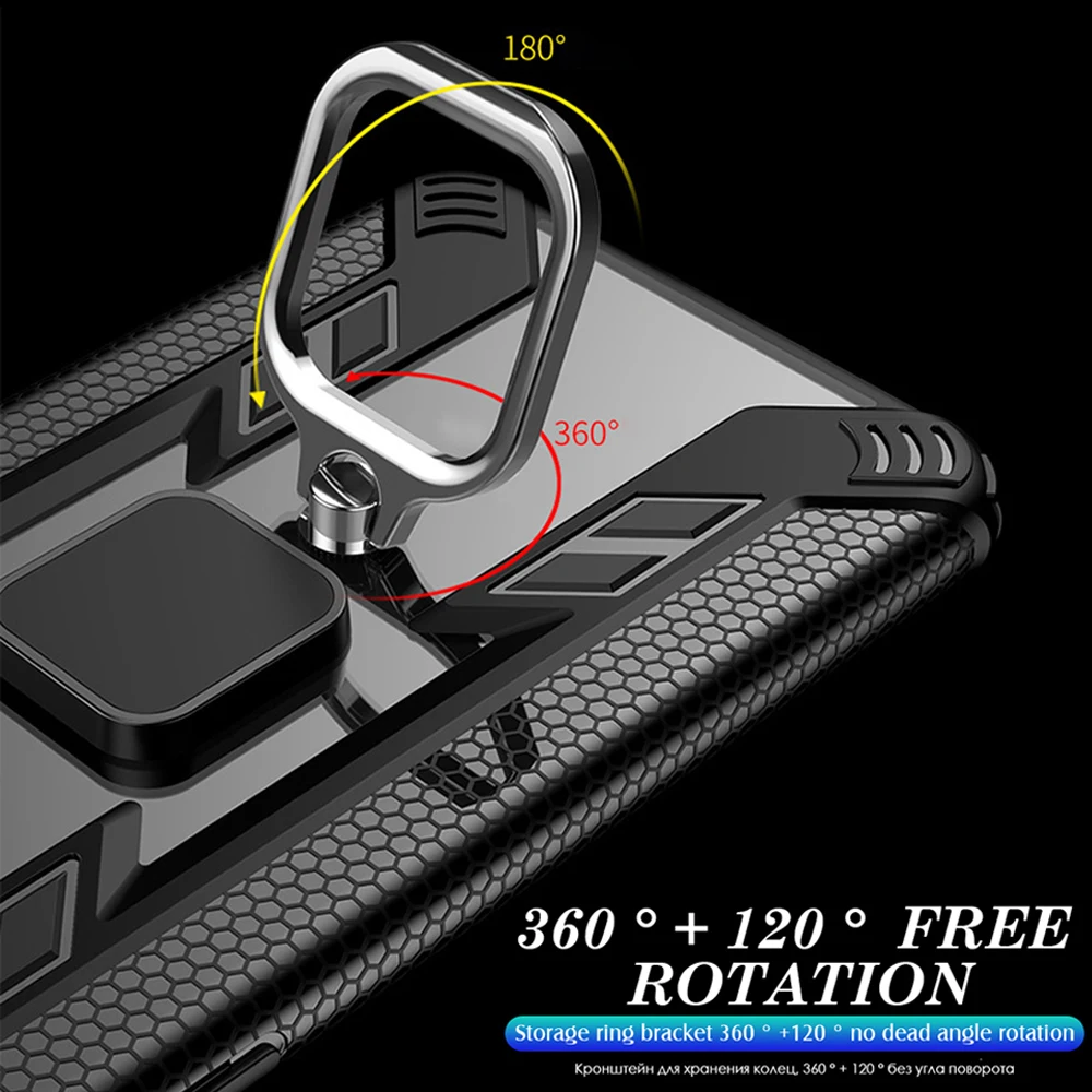 For Xiaomi 8 Lite CC9 Pro Note10 9T Case Shockproof Magnetic Car Holder Ring Bracket Cover Redmi Note 8T/7/8 K20 Shell |