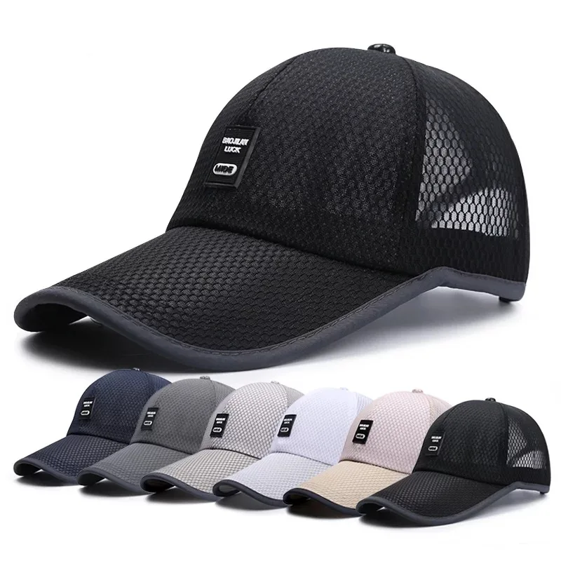 

Baseball cap summer solid color mesh Cap outdoor fishing sunscreen Women's cap adjustable Men's cap fashion breathable sun hat