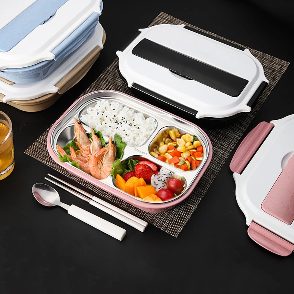 Для ланча бэнто коробка Tiffin 304 нержавеющая сталь 4 сетки термоизоляционный для