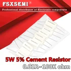 Цементный резистор 5 Вт 5%, сопротивление мощности 0,1-10K 0.01R 0.1R 1R 10R 100R 0,22 0,33 0,5 1 2 8 10 15 100 1K 10K Ом BPR56, 10 шт.