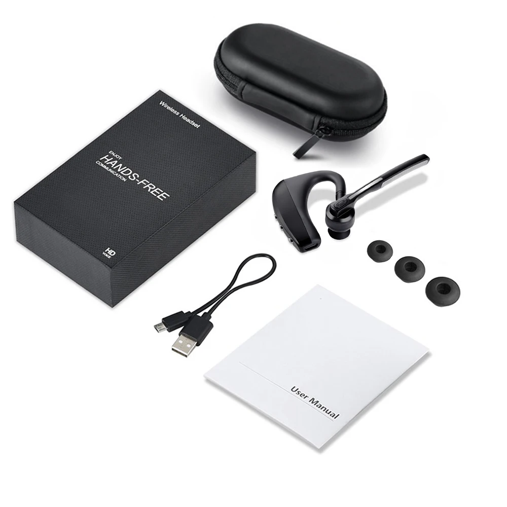 arersi k10 bluetooth headset wireless handsfree noise reduction business office music earphones headphones with storage box free global shipping