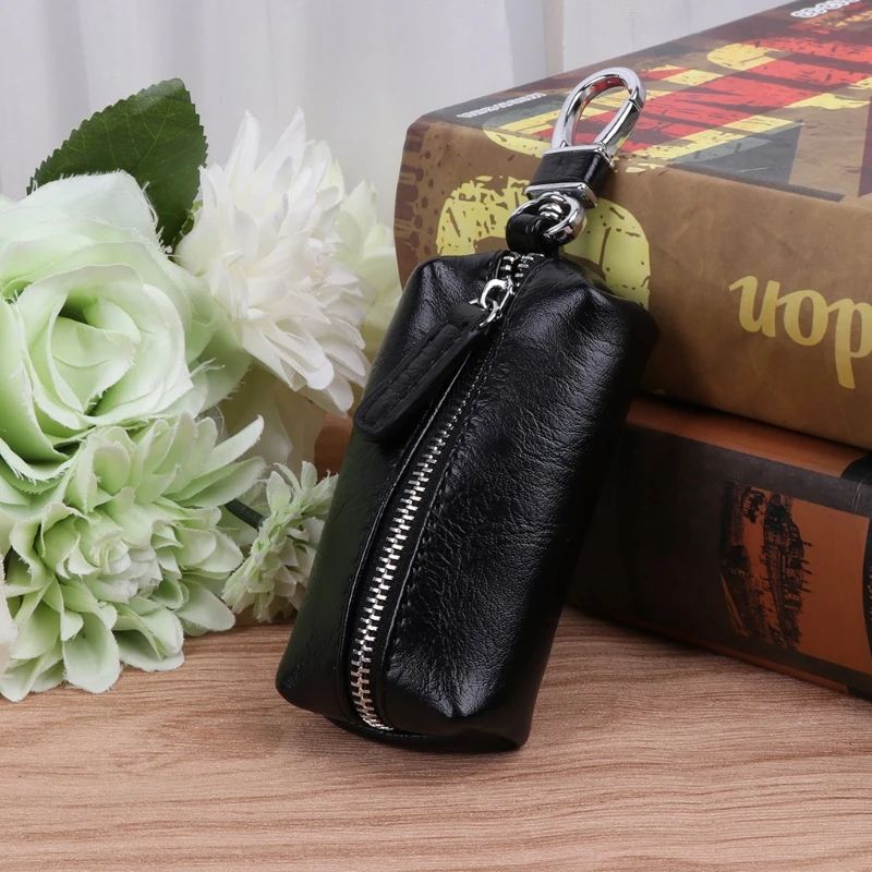 

2021 Hot Selling Men PU Leather Key Wallets Zipper Key Purse Unisex Car Key Holders Buckle Key Case Housekeeper Holder