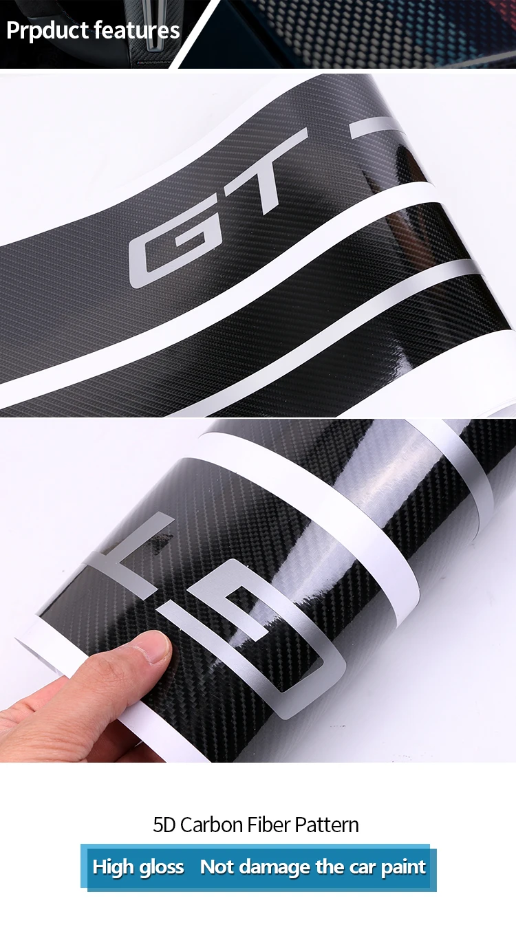 TPIC наклейки для автомобиля из углеродного волокна GT LOGO, боковые полосы для гоночного автомобиля, наклейки для кузова и наклейки для Ford Mustang 2009