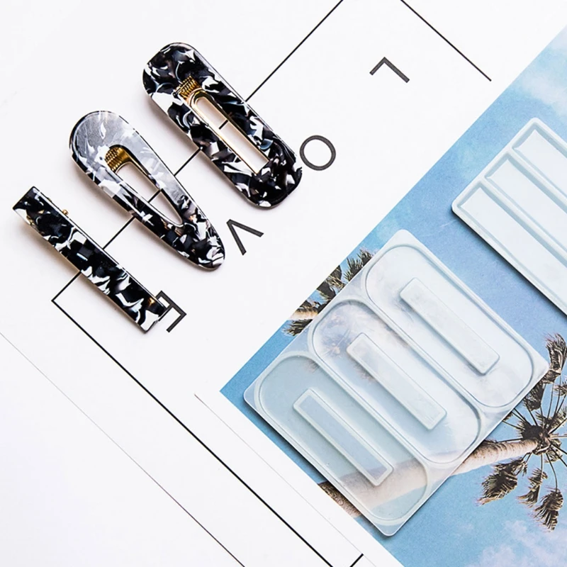 

1 Set Crystal Epoxy Resin Mold Hair Pin Casting Silicone Mould DIY Crafts Jewelry Making Tool