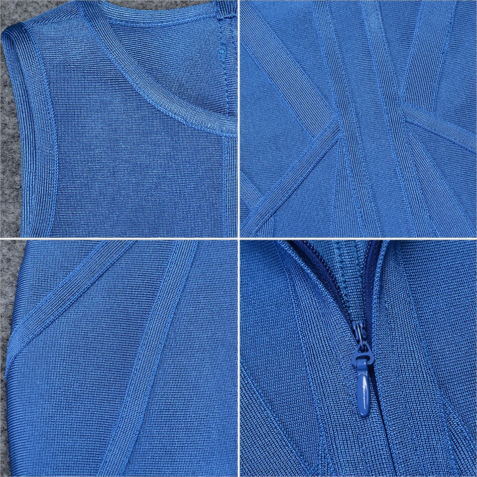 Женское Бандажное платье FULAI голубое облегающее мини-платье без рукавов вечернее