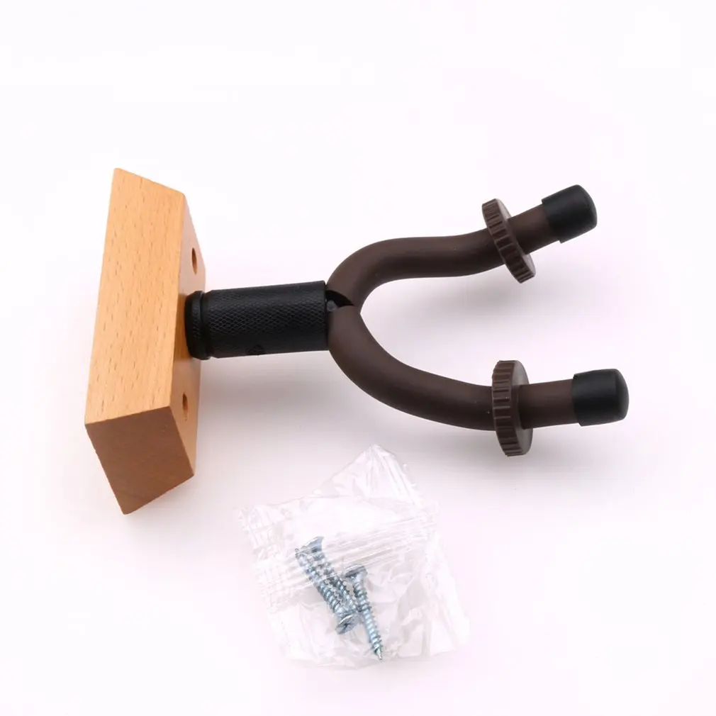 

Solid Wood Guitar Stand Hanger Hook Holder Wall Mount Stand Bracket Display Fits Most Guitar Bass Easy To Install+Screws