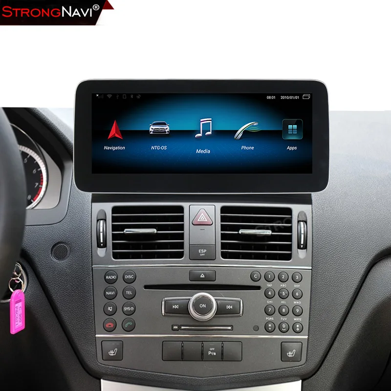 1920*720 экран 4+ 64G Android 9,0 автомобильный Радио gps навигатор плеер для Mercedes Benz C Class W204 2008-2010 Bluetooth wifi 4G
