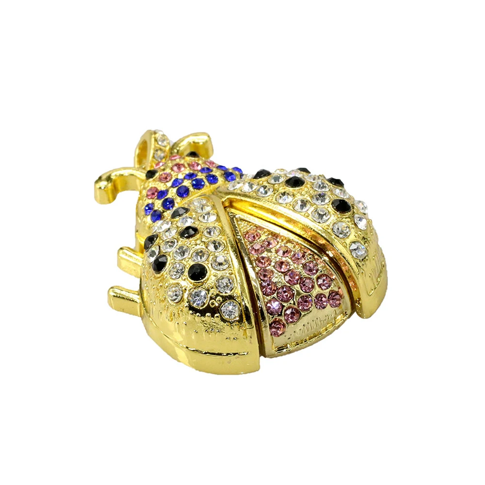 С украшением в виде кристаллов Жук флеш-диск Usb 2 0 с бриллиантами ожерелье божьей