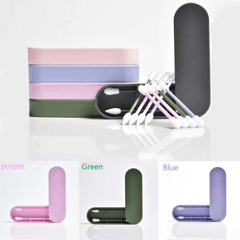 Двухсторонний ватный тампон многоразовый для чистки ушей макияжа силикон