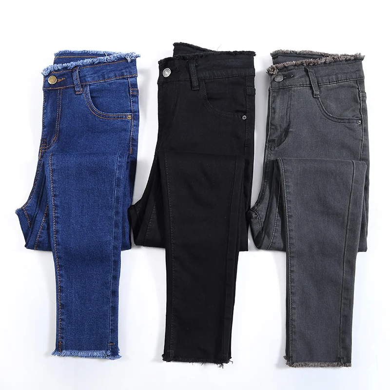 Весна и осень Новое поступление женские джинсы стрейчевые высокая талия