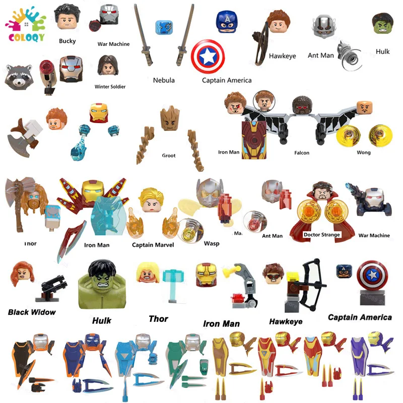 Конструктор мстители Disney строительные блоки Железный человек Человек паук